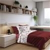 PENSIERI DELICATI Completo Letto Singolo in Percalle 100% Cotone, Completo 160x300 Comprensivo di Lenzuolo Sotto, Lenzuolo Sopra e 1 Federa a due Volant, Made in Italy, Fantasia Sanderson Rosso