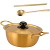 JISADER Pentola per Cucinare Il Ramen Pentola per zuppa in Acciaio Inossidabile e Coperchio Pentola per Noodle istantanei Coreani Pentola per Frutti, 22 Cm