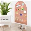 Warasee Lavagna Magnetica da Parete per Bambini 80×100 cm, Lavagna Adesiva Arco Cancellabile con 3 Gesso Senza Polvere, 1 Panno per Pulizia Idea Regalo Creativo Perfetta per Cameretta, Sala Giochi (Tè Lai)