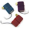 Yitexin Mini diario di viaggio in 3 colori, con copertina in pelle e cinturino, ricaricabile, 4,8 x 3,2 cm, diario tascabile vuoto (blu, rosso, viola)