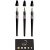Blumie Shop Plumix - Set di 3 penne stilografiche a punta grande media sottile + 1 indice adesivo Blumie (Large Moy Fine)
