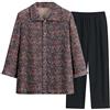 Briskorry Cardigan Invernale Cappuccio Nuovo Colore da Donna Camicia per Anziani e Mezza età Old Lady Top con Maniche a Sette Punti e Completo di Pantaloni Felpa Topo