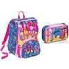 Seven schoolpack facce SJ Gang Girl Zaino estensibile Astuccio Quick Case