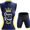 Mydawan Completo Ciclismo Abbigliamento Bici MTB Donna,Tuta Ciclista Estivo Maglietta da Ciclo Senza Maniche Gilet e Pantaloncini Shorts con 19D Gel Imbottiti,Maglia da Bicicletta Asciugatura Rapida|6,M