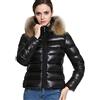Huixin Giacca Trapuntata Donna Manica Lunga Slim Fit con Cappuccio Pelliccia Sintetica Piumino Invernali Moda Ragazza Eleganti Addensare Caldo Corto Fashion Cappotto Trapuntato Outerwear