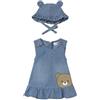 Mayoral Vestito e Cappello Denim per Bimba Jeans 12 Mesi (80cm)