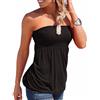 xxxiticat, top da donna, senza spalline, sexy, a tubo, slim Nero XL