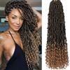 Samtress 24 pollici nuovi Falsi Locs capelli Uncinetto con estremità ricci 7 confezioni Dea Locs capelli Uncinetto per le donne Ombre Bionda Sintetico Wavy Soft Locs trecce estensioni dei capelli