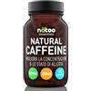 NÄTOO Caffeina 200mg, 60 Capsule Vegane, Caffeina Pura estratta da semi di caffe verde Coffea arabica, 1 Capsula 30 minuti prima del Workout, Adatto anche come integratore per studenti