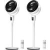 Aigostar 2Pcs Ventilatore a Piantana Silenzioso 23DB， 24W DC， Oscillazione 135°+90°， Ventilatori a Colonna Potente con Telecomando， 9 Velocità， Timer da 9H， Funzion Aroma Camera da Letto & Salott