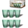 ARCA, Set 6 Bicchieri in Vetro Colorato Cherry Blossom, Verde, 265 ml