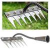 Generic Rastrello in acciaio al manganese, rastrello in ferro ispessito a 6 denti per giardinaggio e diserbo, rastrelli per livellare il prato, strumento per rimuovere erbacce e garening, rastrelli da