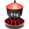 Garronda Mangiatoia per Galline con Manico 6Kg Automatica Antispreco Plastica Alimentare per Polli Pulcini Facile Riempire Uso Domestico Interno Esterno GD-0151