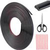 Kigift Bordo flessibile per piastrelle, con forbici e panno per la pulizia, rivestimento in PVC nero lucido, per bordi di piastrelle, soffitti, paraschizzi (8 mm x 10 m)