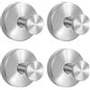 Drenky Gancio Ventosa In Acciaio Inox Ventose Senza Forare Ganci Riutilizzabile Bagno per Porte In Vetro Per Doccia, Piastrelle (Argent, 4 Pezzi)