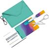 Victorinox Swiss Card Classic, 10 Funzioni, Made in Switzerland, Multiuso da Donna, in Portacarte con Anello Portachiavi, Sydney Style (Turchese, Violetto)