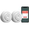 RISOON Smart Rivelatore di Fumo, Rivelatore di Fumo Wi-Fi, compatibile con l'app Tuya/Smart Life, nessun gateway richiesto, segnale di allerta da 85 dB, mini rivelatore di fumo e incendio connesso, (2 Pezzi)