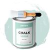 PECTRO Chalk Paint Vernice a Gesso 750ml + Pennello Tondo in Legno Pack - Pittura per Mobili Senza Carteggiare - Chalk Paint Bianco e Colori per legno Efetto Polvere (Verde Acqua)
