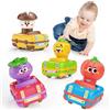 MOONTOY Giochi Macchinine per Bambini 1 Anni, 4 Pezzi Verdura Auto Giocattolo Gioco Bambino 1 Anno, Macchinina Bambino Giochi Bambini Premi e Vai Cars Giocattoli Gioco Bambino Regalo 1 Anno 2 3 Anni
