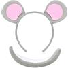 WILLBOND Set di Costumi Animali Fascia per Orecchie Set di Vestire Animali Coda Costume in Maschera Accessorio per Decorazioni per Feste (Topo)