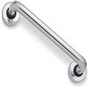 Merriway Bulk Hardware BH03939 Maniglia a Sezione Rotonda con Bulloni di Fissaggio Coperti da Rosette, Alluminio Lucido, 300 mm, Bianco