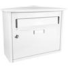 glowster Cassetta postale in acciaio zincato bianco, 33 x 39 x 17 cm, design con portello antipioggia, resistente e utile per la ricezione della corrispondenza.