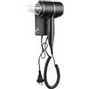 QL Asciugacapelli da Parete con Supporto e Porta USB,Phon per Capelli Muro con Ionico e ThermoProtect 2000watt,per Hotel Casa,Nero Opaco
