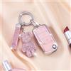 RXXR Custodia per chiave auto per VW Volkswagen con ciondolo a forma di orso con diamante rosa compatibile con Tiguan Passat Golf 4 5 6 Polo Beetle Jetta Touran Eos Scirocco