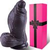 hainuo Dildo realistico in silicone extra spesso non circonciso con diametro di 8,9 cm (nero), 23 cm di lunghezza, Dildo XL per punto G e anale con ventosa, per uomini e donne gay
