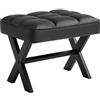 IBUYKE piccolo 12 H poggiapiedi sgabello, quadrato PU poggiapiedi con metallo X-Leg, multi-uso come piccolo tavolino, sgabello passo per soggiorno, camera da letto, ingresso, ufficio, nero WBD012B