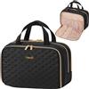 Lifewit Beauty Case da Viaggio da Donna, Beauty da Viaggio, Beauty Case Donna Uomo, Borsa da Toilette, Morbido Pochette Grande con Manico, Porta Trucchi, Regalo per Donna, L, Nero