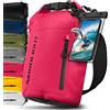 Nordlight Dry Bag Sacca Impermeabile + Custodia per Cellulare + Chiusura Arrotolabile, Tracolla | Zaino Impermeabile Sacca Stagna Borsa | Spiaggia, Canoa, SUP, Immersioni - Rosa, 20 Litri