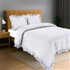 Utopia Bedding Copripiumino a Volant Matrimoniale 240x220 - Microfibra Copripiumino 240x220cm + Federe 65x65cm - Bianco