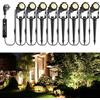 ECOWHO Faretto da giardino a LED, 12 V, 3 W, con picchetto e spina, IP65, impermeabile, da giardino, con cavo, per esterni, giardino, prato (bianco caldo, confezione da 8)