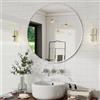 BEAUTYPEAK - Specchio rotondo da 50 cm, specchio decorativo da parete per bagno, toeletta, soggiorno, ingresso, con cornice in alluminio