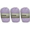 Hanselhome Filato 100% cotone Cotofil perfetto per fai da te e tessitura a mano (colore lilla 100 g, ca. 250 metri Set di 3 pezzi)