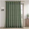 MRTREES Curtains Living Room - Tenda per soggiorno e soggiorno, semitrasparente con occhielli, effetto lino, lunghezza 240 cm, larghezza extra 300 cm, 1 pezzo, colore: verde oliva