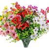 CIYIN 7 Mazzi di Fiori Artificiali, Piante Finte Resistente ai Raggi UV, Fiori Decorativi in Plastica, Fiori Finti per Interni ed Esterni, Giardino, Balcone, Casa e Ufficio