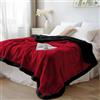 Bedding Aid Coperta impermeabile Bedding Aid matrimoniale morbido pile double-face velluto rosso/nero ossidiana 65x