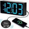 ECHOBUY Sveglia da Comodino con Vibrazione Orologio Sveglia Digitale da Comodino Digitale da Comodino Per Non Udenti, Con Problemi Di Udito, Che Dormono Pesantemente, Snooze, Doppio Allarme, Porta Usb