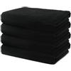 Ôhm Set di 4 Asciugamani Bagno 70x140 cm | Grande Telo da Doccia e Bagno | 100% Cotone | Spugna Morbido e Assorbente | 500g/m2 | Hotel e B&B | Oeko-TEX | Ôhm | Nero