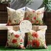 DecorMommt all'Aperto Copricuscini Impermeabile Federe per Cuscino Cuscini da Esterno Motivo Floreale Decorativo Moderno in Lino Poliestere per Divano Picnic Patio Camera da Letto 40x40 cm