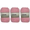 Hanselhome Filato 100% cotone Cotofil perfetto per il fai da te e la tessitura a mano (colore rosa da masticare gum 100 g, ca. 250 metri Set di 3 pezzi)