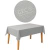 GECO Green ECOmmerce Tovaglia Rettangolare Impermeabile 120x190 cm, Antimacchia Lavabile, Plastificata Effetto Tessuto, Retro Felpato Antiscivolo, Ideale per uso Interno ed Esterno (120x190 Grigio)