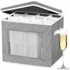 VERONLY Scatola portaoggetti per flute da champagne con divisori, contenitore per bicchieri da champagne, custodia rigida per riporre e organizzare 12 calici da champagne in cristallo (grigio)