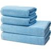Ôhm Set di 4 Teli da Bagno | 2 Telo Doccia 70x140 cm + 2 Asciugamani Piccoli 50x100 cm | Telo Bagno Spugna Morbido e Assorbente | 100% Cotone | 500g/m2 | Hotel e B&B | Oeko-TEX | Ôhm | Blu chiaro