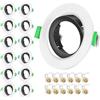 Tofisr Cornice Faretti LED da Incasso GU10 per cartongesso, Portafaretto da Incasso Rotondo Anello Esterno Bianco e Anello Interno Nero, Orientabili a 30°, Foro 68mm-80mm, Per 50mm LED e Alogeno, Set di 12