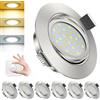 ACELIFE Faretti da incasso a LED 230V, 7W 950LM Spot da soffitto dimmerabili Luci da incasso piatte 68-80mm Spot orientabili Bianco caldo 3000K neutro 4500K freddo 6500K per bagno cucina soggior
