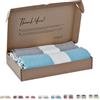 Tadussi ® Telo Mare - Grande Fouta - XXL Asciugamano da sauna- 100 x 200 cm - Set da 2 per Hammam, spiaggia e Bagno per uomo e donna - 100% cotone - Turchese e Erba