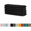 BaSaTex - Set di asciugamani per ospiti, confezione da 5 pezzi, asciugamani in spugna con passante in morbido cotone, 30 x 50 cm, con certificazione Öko-Tex Standard 100, colore nero
